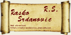 Raško Srdanović vizit kartica